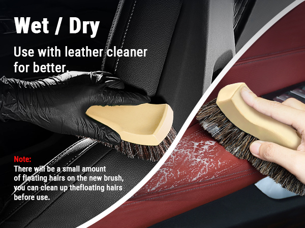 leather brush horse hair brush leather cleaning brush leather brush car detailing car seat brush