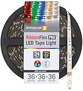 Armacost Lighting RibbonFlex Pro 24V RGB+WW LED Strip Light Tape 36 + 36 +36 LED/m, 32' (10M) 645250