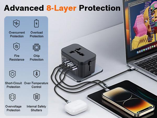 safety protection more safer to use rapid charge travel plug adapter power converter