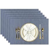 Aofmee Placemats, Placemats Set of 6, Heat Resistant Place Mats, Washable PVC Table Mats, Woven V...