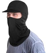 MELASA Balaclava Face Mask with Brim for Men Sun Protection, Cycling Cap with Neck Gaiter for Cyc...
