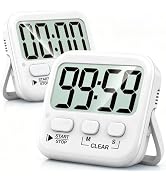 Antonki 2 Pack Digital Timer for Kids, Magnetic Countdown Kitchen Timers for Cooking, Egg, Classr...