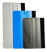 3 Piece Felt Edge Squeegee, 4inch - 5inch - 6inch Vinyl Wrap Squeegee, Plastic Squeegee Scratch-F...