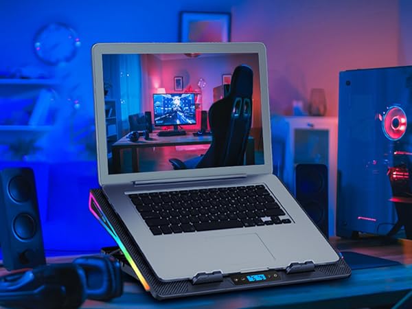 Gaming Laptop Cooling Stand rgb laptop fan cooling pad heat dissipation laptop stand with fan deck