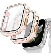 Goton 2 Pack Bling Screen Protector Case for Apple Watch Series 6 5 4 SE 40mm with Tempered Glass...