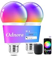 Odnora Smart Light Bulbs, Work with Alexa & Google Assistant, 9W LED Light Bulbs Color Changing R...