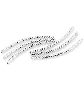 BEADNOVA 30pcs Silver Plated Twist Curved Long Noodle Tube Beads for Jewelry Making Findings (1.5...
