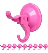 Antimbee 10 Pack Berry Pink Suction Cup Hooks, Waterproof Shower Hanger with Strong 11lbs Loading...