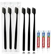 KBTYUDD 50pcs Disposable Toothbrushes with Toothpaste,50x10g Toothpaste and 50xBlack Individually...