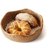 Wicker Bread Baskets for Serving, Handwoven Rattan Bowl Wicker Baskets for Gifts, Woven Basket fo...