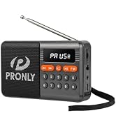 PRONLY FM Radio, Digital FM Radio with Bluetooth, USB-C Rechargeable Small Portable Radio, TF Car...