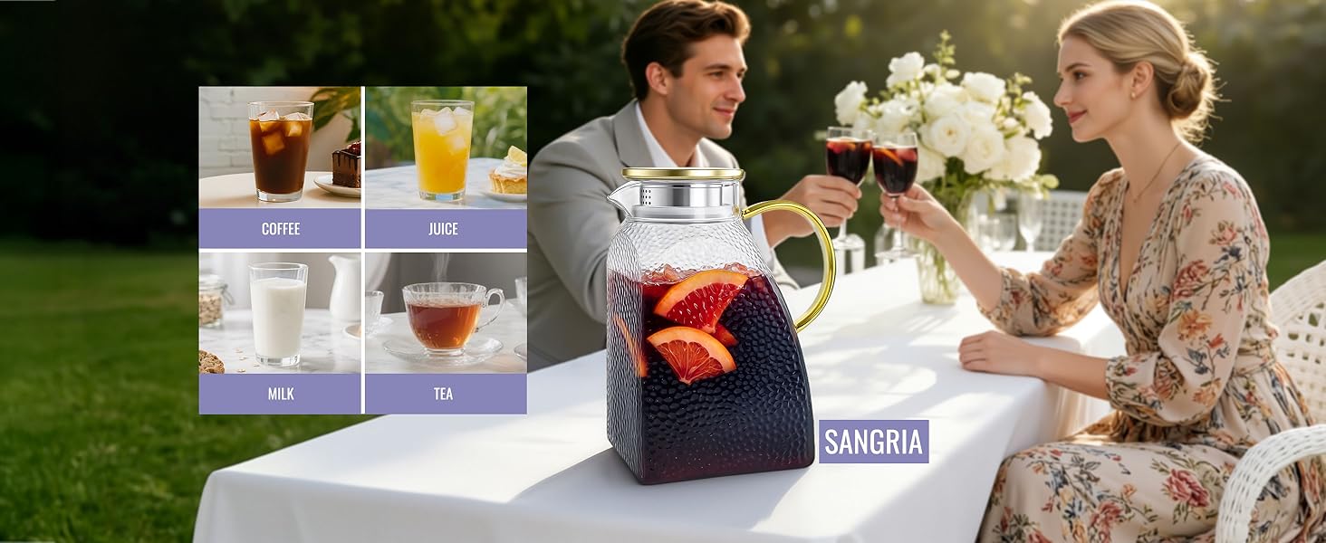 glass pitcher with lid for fridge