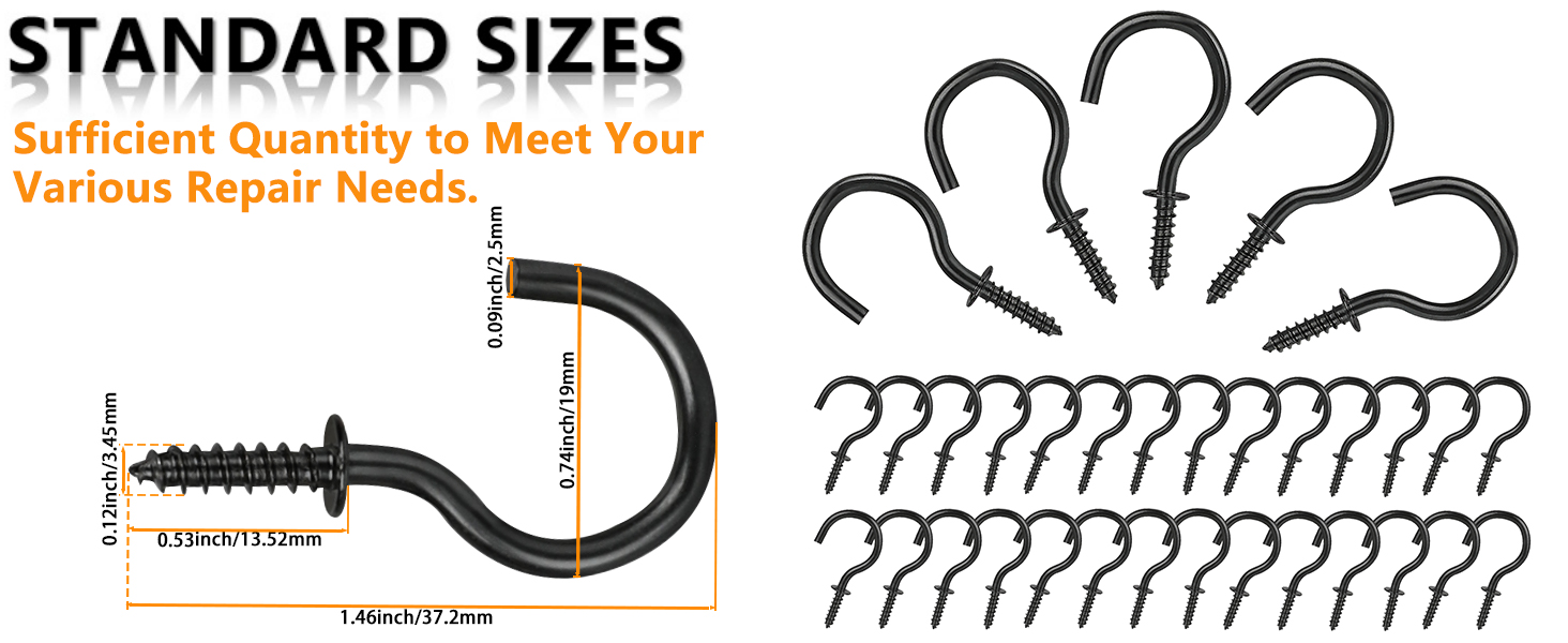 Black Screw Hooks