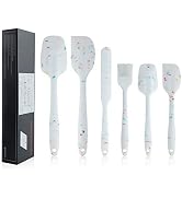 Shebaking Silicone Spatula Set, 6 Piece Heat Resistant Rubber Spatulas Set for Baking Cooking and...