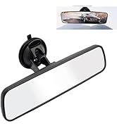 Hugwits Rear View Mirror, 8.66" x 2.56" Anti-Glare HD Car Interior Rear View Mirror with Adjustab...