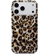 J.west Compatible with iPhone 17 Pro Max Case,Luxury Sparkle Translucent Clear Vintage Leopard Pr...