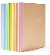 feela 16 Pack Composition Notebook Bulk, Kraft Cover Lined Blank College Ruled Travel Journals wi...