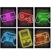 Neon Gaming Posters for Boys Room Decor, Boys Room Decorations for Bedroom, gamer wall art,Gamer,...