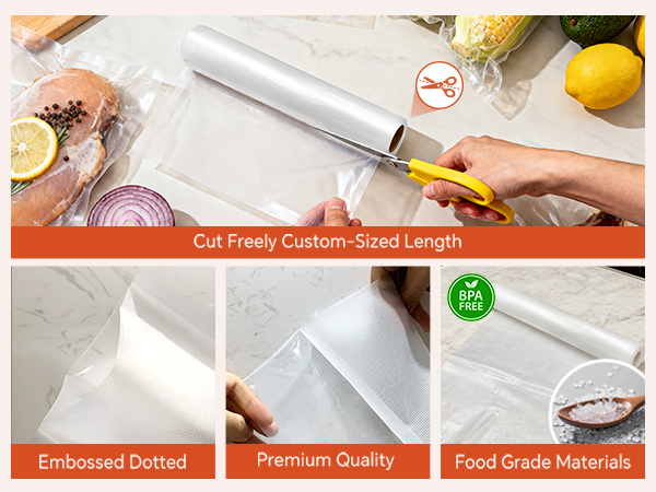 Custom Size Food Saver Bags Rolls