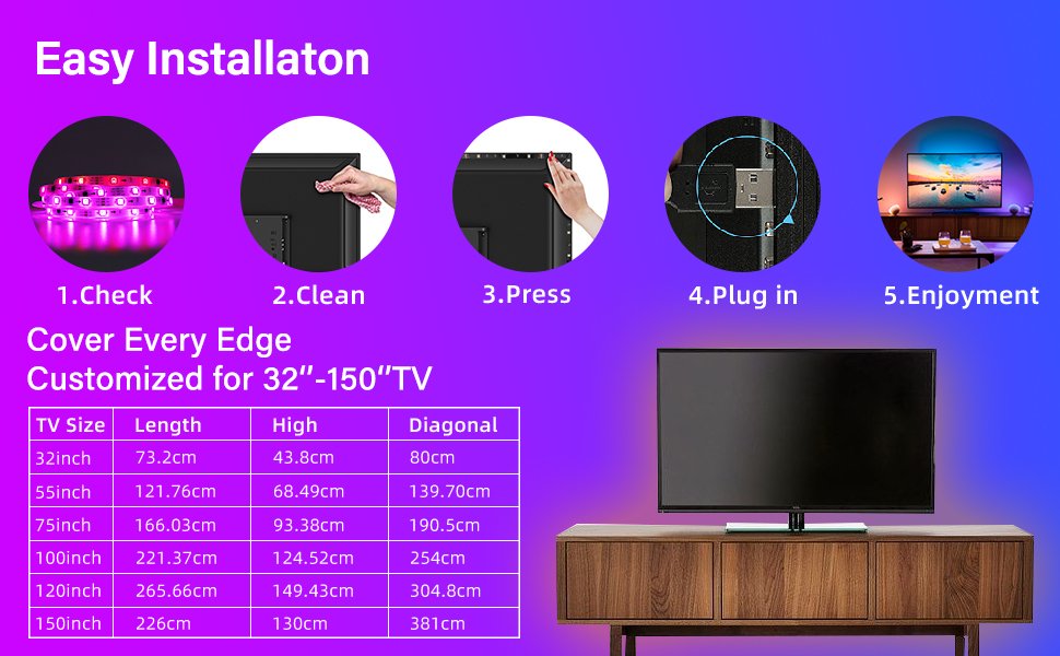 tv led backlight 75 inch tv
