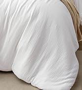PHF Cotton Muslin Comforter Set Queen – 100% Cotton Cover, Ultra Soft & Breathable, 3PCS Lightwei...