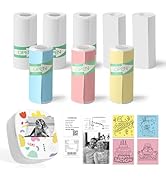 XenGro Upgraded Version Self-Adhesive (8PCS) Thermal Paper Roll for XenGro Mini Printer, 3 Vibran...