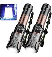 SKYFIRE Rechargeable Flashlights with Ignition Lens: 2 Pack High Lumens Tactical Flashlight LED Z...