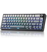 BOYI GMK67 65% Tri-Mode Compact Mechanical Keyboard,Gasket BT5.0/Type-C/2.4G Wireless South-Facin...