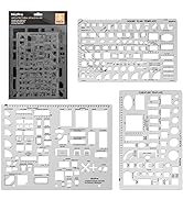 Nicpro Architectural Drafting Tools, 3 PCS Templates for House Plan Furniture Kitchen, Building, ...