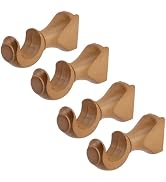 Antrader 1-3/8in Wood Curtain Rod Brackets,Wood Color Support Bracket,4Pcs | Window Curtain Hooks...