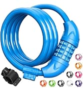 Titanker Bike Lock, Bicycle Lock 4 Feet Cable Lock 1/2 Inch Resettable Bike Lock Combination with...