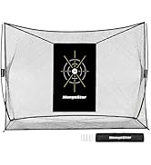 Mangostar Golf Net, 10x7ft Heavy Duty Golf Practice Net for Backyard Driving Real Golf Balls with...