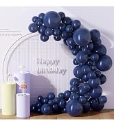 DECOCKRAT 130PCS Navy Blue Balloons, Latex Balloons Different Sizes 18/12/10/5 Inch, Helium Ballo...