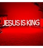 Mutank Jesus is King Neon Sign, Christian Neon Light USB Powered Dimmable LED, for Easter Church ...