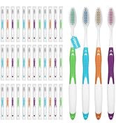 Frekare 100 Pack Individually Wrapped Bulk Toothbrushes for Adults & Kids, Disposable Toothbrush,...