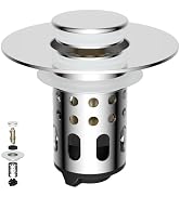 Universal Metal Bathroom Sink Drain Strainer with Limit Switch to Increase Drain Rapid, Upgraded ...