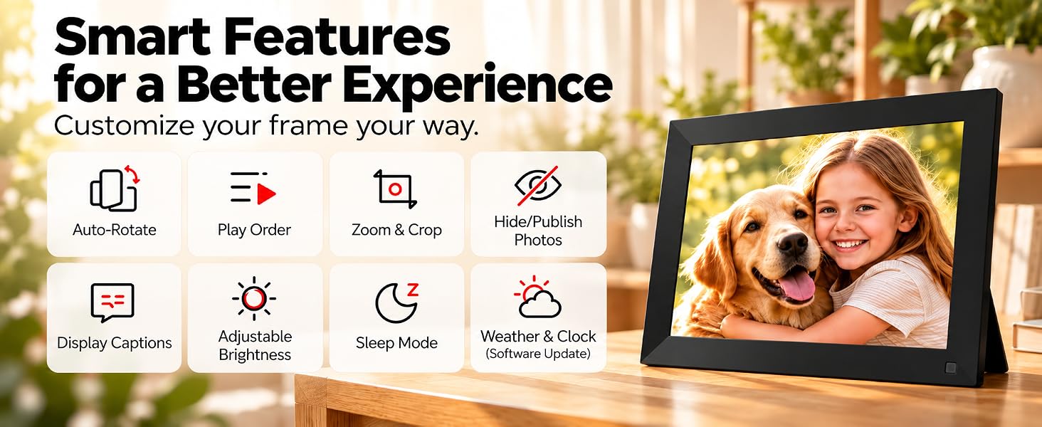 photo display, large picture frames, digital photo frame no wifi needed, picture frames for desk