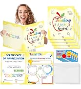 BeYumi Giant Teacher Greeting Cards - 4Pcs Big Teacher Appreciation Thank You Cards Set with Enve...