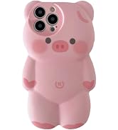 SGVAHY Case for iPhone 16 Pro Max Cute Kawaii 3D Cartoon Pig Soft Silicone Bumper Shockproof Cove...