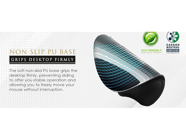 The soft non-skid PU base grips the desktop firmly, preventing sliding to offer you stable operation