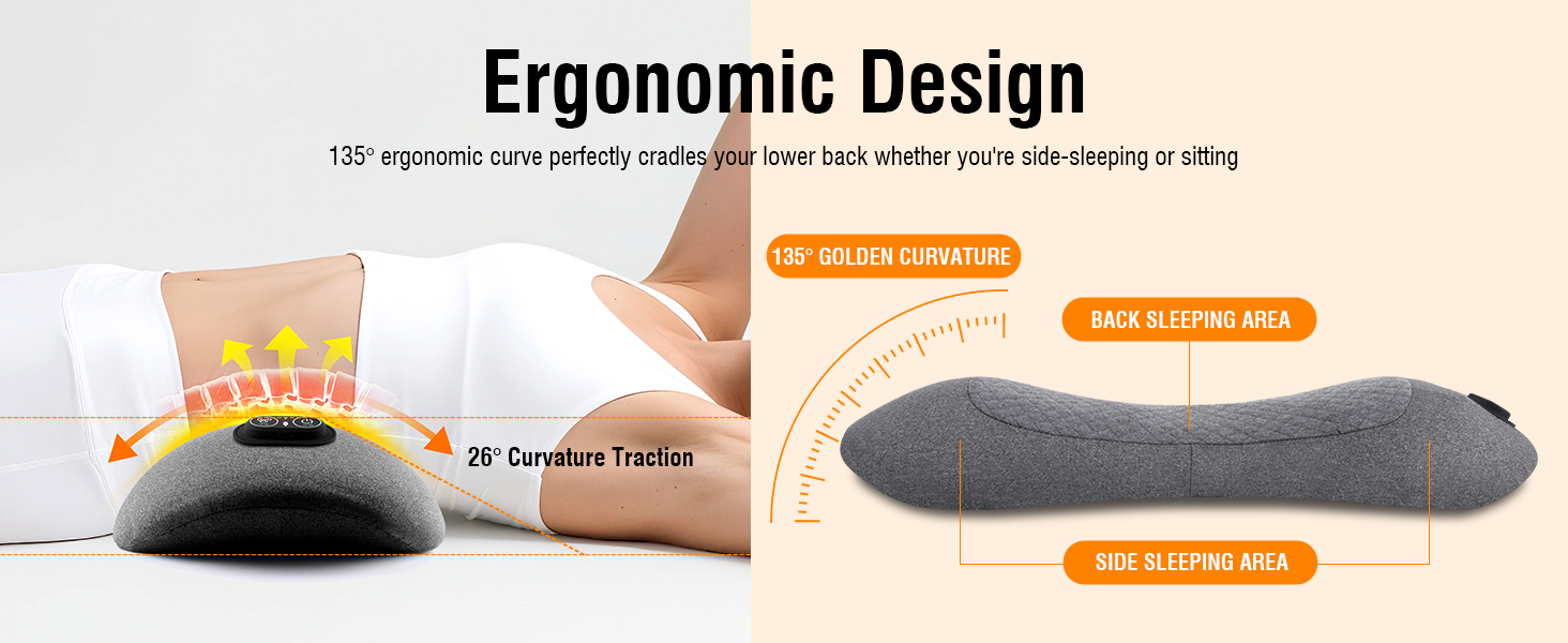 lower back support pillow bed massager chair back massager