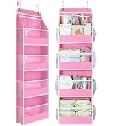 Yecaye 5 Tier Over the Door Organizer, Swing-proof Door Organizer Hanging with Clear PVC Windows,...