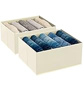 DIMJ Wardrobe Clothes Organizer, Foldable Jean Organizer for Drawer, Fabric Clothes Organizer for...