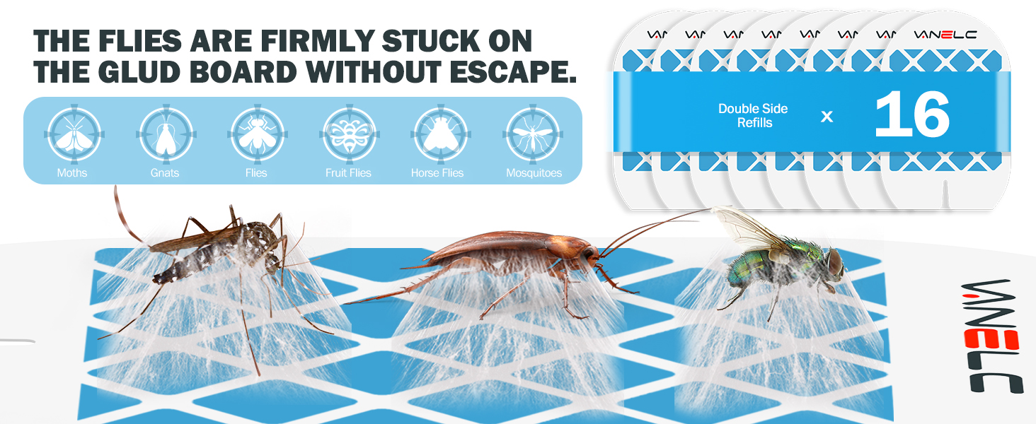 Indoor Fly Trap, Plug-in Bug Light Catcher with UV and Blue Light