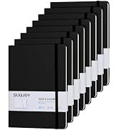 SUQJOY 8 Pack Lined Journal Notebooks for Writing,160 Pages, 5.5x8.3inch,Leather Hardcover, 100 G...