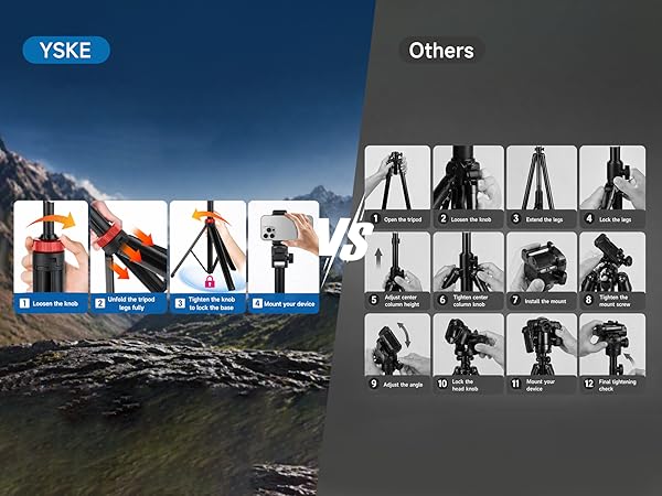 tripod camera photography light stand phone mount adjustable portable aluminum professional video