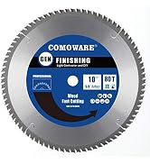 COMOWARE Circular Miter Saw Blade- 10 inch 80 Tooth, ATB Premium Tip, Anti-Vibration, 5/8 inch Ar...