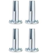 4 Pcs Caster Sockets, Metal Stem Wheel Sleeve Insert for Wooden Furniture,Legs Replacement