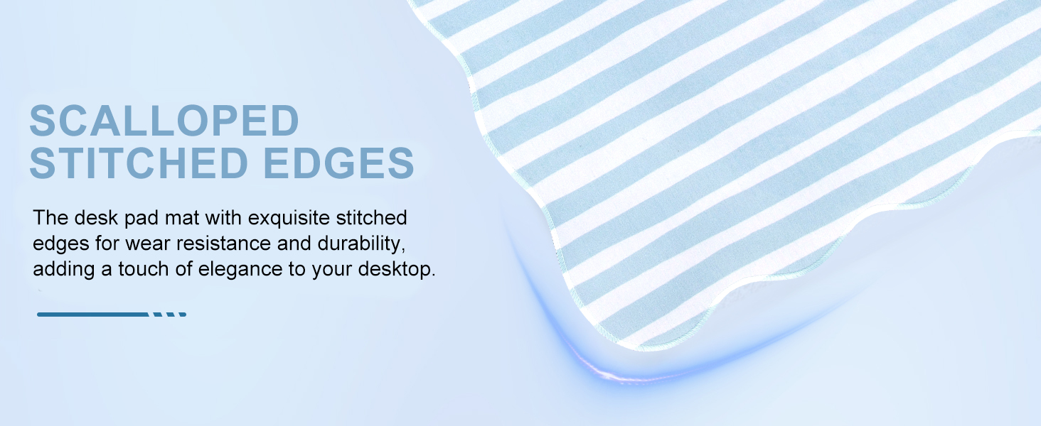 blue striped desk mat