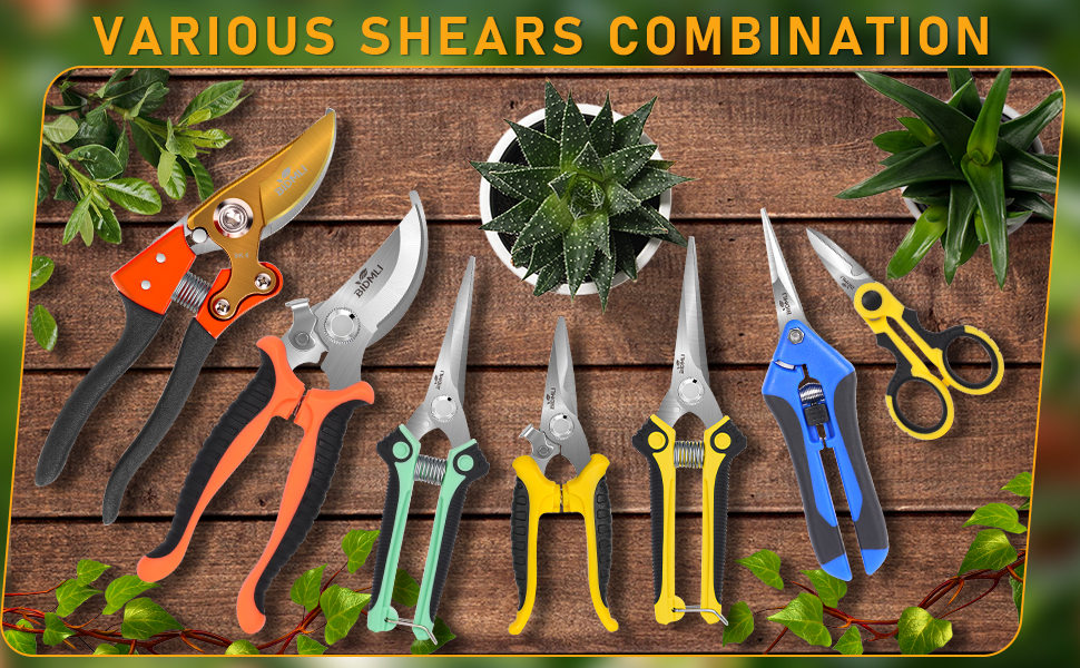 4-pcs garden scissor set for pruning flower arrangement.